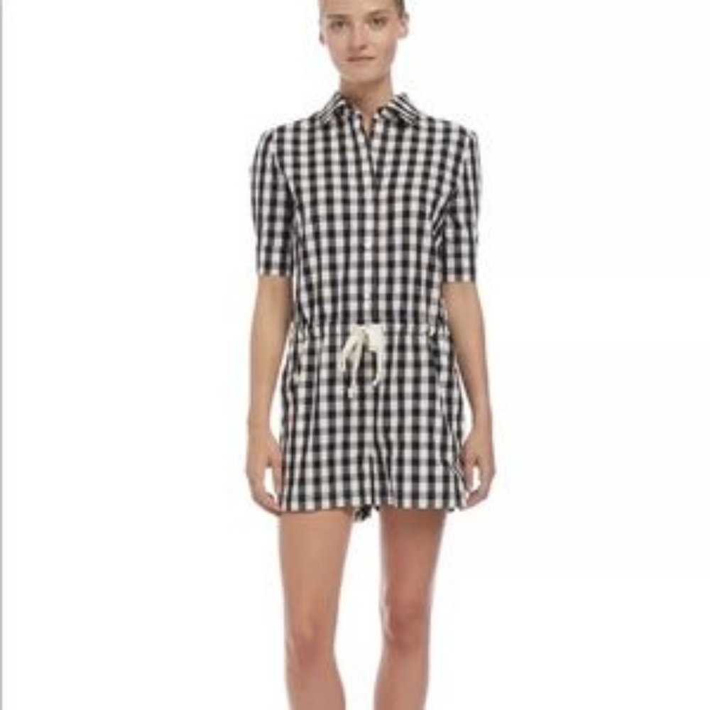 Solid And Striped Gingham Romper - image 1
